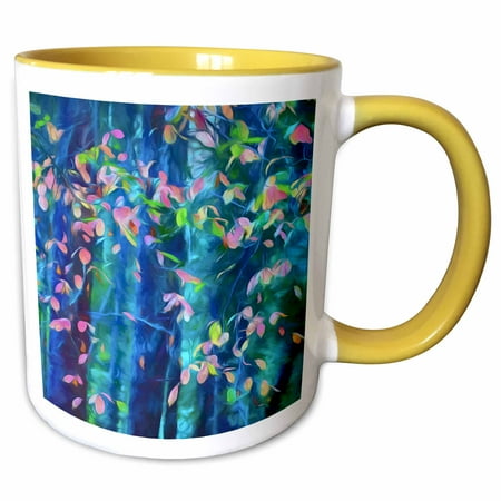 3drose, Usa, Oregon, Rogue River National Forest. Pacific Dogwood Leaves., 11oz Two-tone Yellow Mug