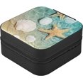 thumbnail image 3 of SKYSONIC Summer Beach Leather Jewelry Box,Portable Mini Jewelry Case Traveling Jewelry Organizer for Rings Necklaces Bracelets Earrings, 3 of 7