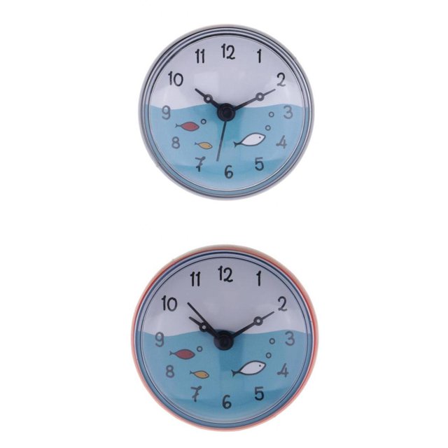 2 Uds Reloj Impermeable Ventosa Pared Reloj