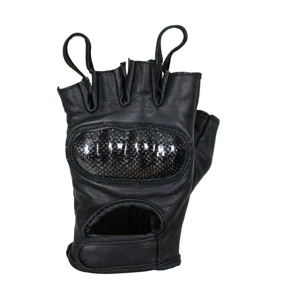 Dream Apparel Fingerless Naked Cowhide Leather Motorcycle Gloves