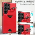 thumbnail image 6 of Case for Samsung Galaxy S23 Ultra Wallet with Credit Card Holder & Finger Ring Stand, PU Leather Slim Cover Shockproof Scratch Resistant Full Protection Case for Samsung Galaxy S23 Ultra, Red, 6 of 10