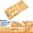 thumbnail image 3 of 3Pcs Bamboo Plates - Divided Dinner Trays and Rectangle Plate, Serving Platter Dinner Plates with Cheese Knife Kit and 2 Dipping Sauce Dishes for Meal Snack Dessert, 3 of 8