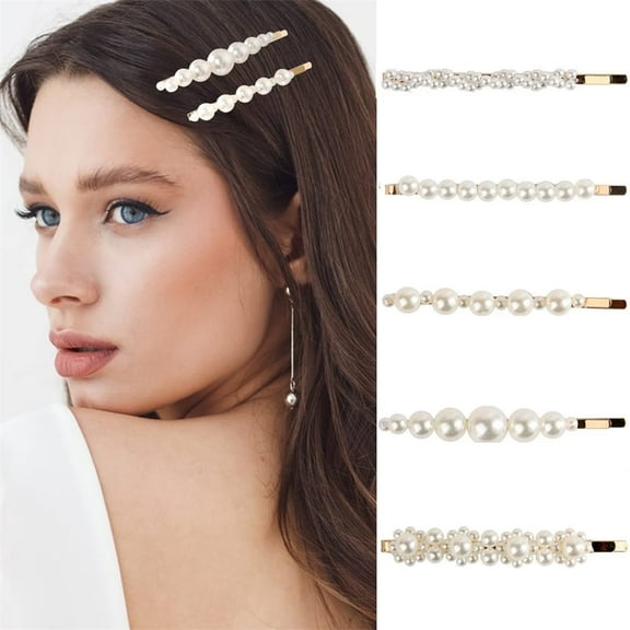 NOGIS Side Pearl Retro Hair Accessories, Elegant, 5 ct