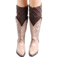 thumbnail image 2 of Women Leg Warmers Knitted Wool Boot Cover Short Leg Warmers with Diamond Mesh, 2 of 4