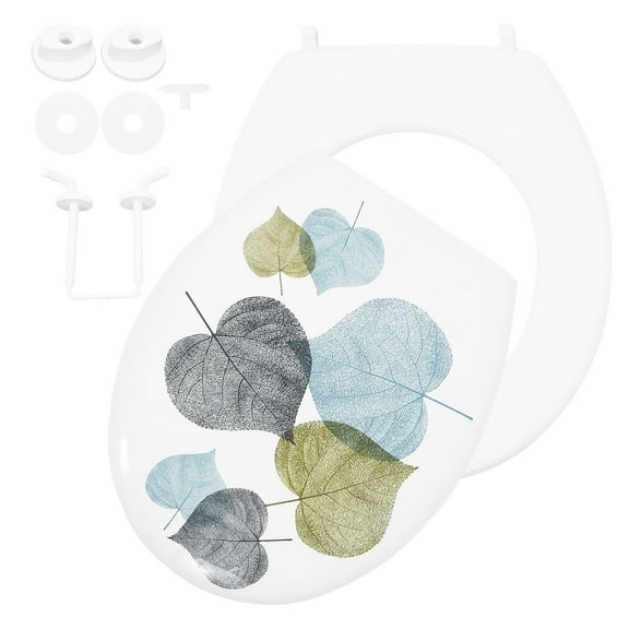 TAILTOSS 1Set Modern -Shaped Plastic Toilet Seat Cover for Standard Toilets 17.5X14.3X0.8In
