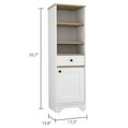 thumbnail image 3 of Oak & White Linen Cabinet With 1 Drawer And 3 Shelf Compartments 17.3 Inches Wide 2 Interior Shelves Door, 3 of 4