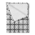 thumbnail image 2 of Abstract Soft Flannel Fleece Throw Blanket, Art Deco Inspired Composition of Various Geometric in Monotone, Cozy Plush for Indoor and Outdoor Use, 50" x 60", Dark Grey and White, by Ambesonne, 2 of 5