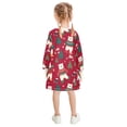 thumbnail image 3 of Girls' long-sleeved dress Christmas Polar Bear Girls' A-line dress with ribbed cuffs Soft and comfortable, 3 of 6