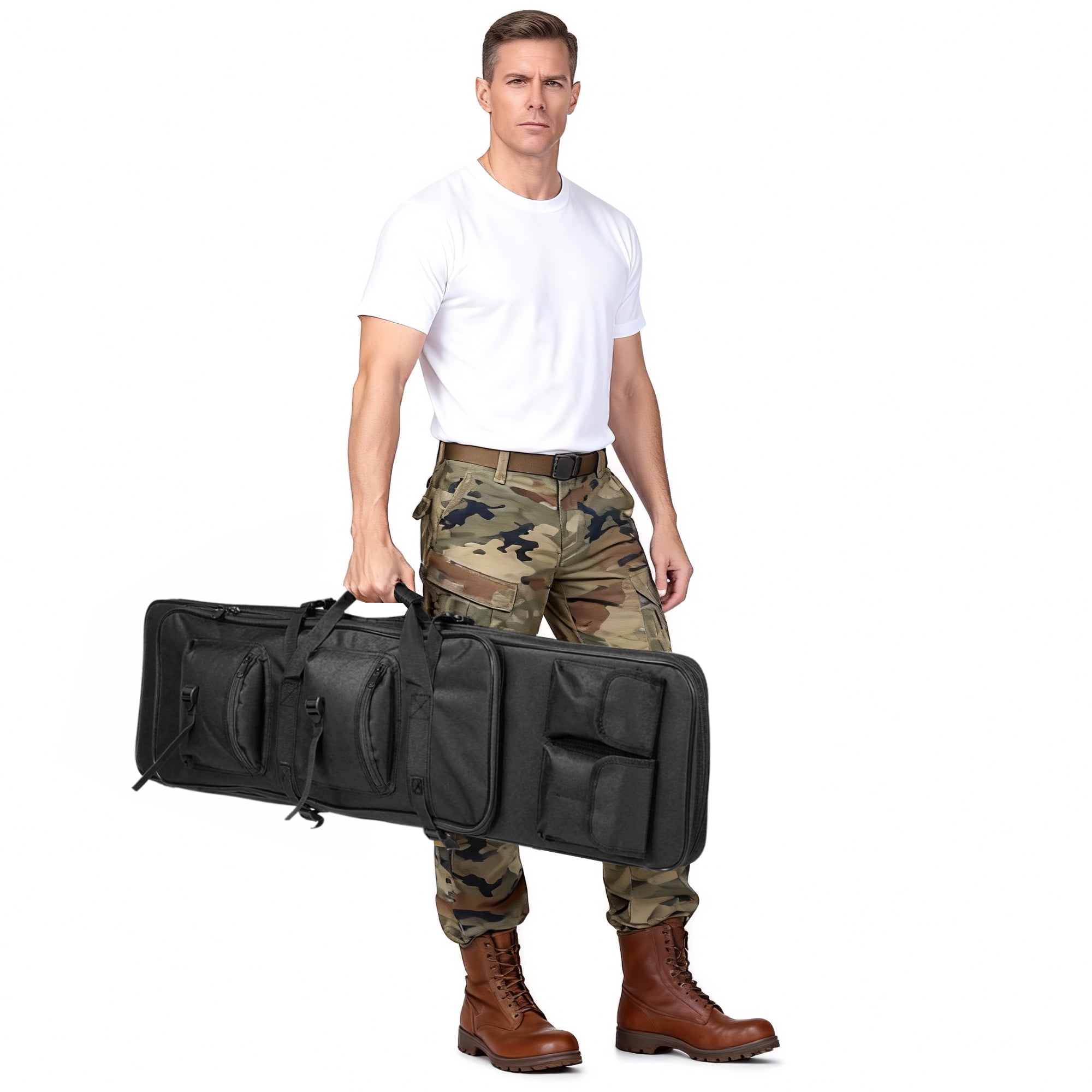 Blacksmith 39 inch Soft Padded Storage Bag Case Carrying Backpack with Adjustable Straps and Zipper, Black