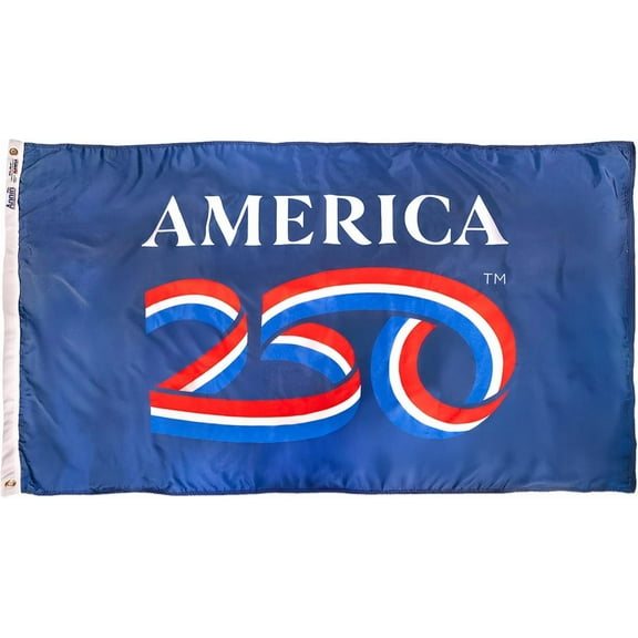 USA 250th Anniversary Flag 3ft x 5ft | USA-Made Nyl-Glo Nylon Outdoor Flag | Durable Canvas Header and Brass Grommets | UV Resistant Colors | Special Edition 250 Celebration Flag