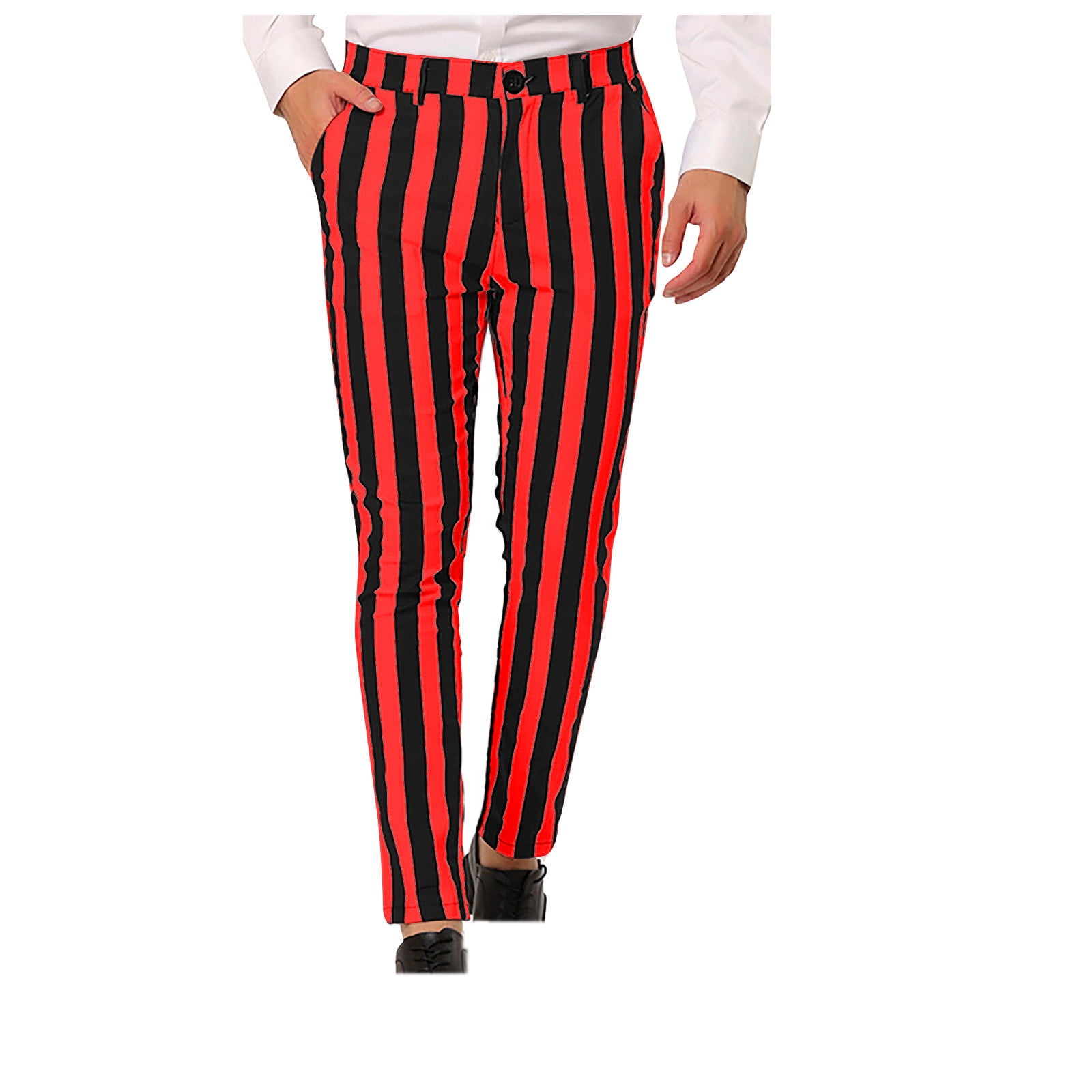 Leesechin Men Pants Clearance, Stripe Personalized Pocket