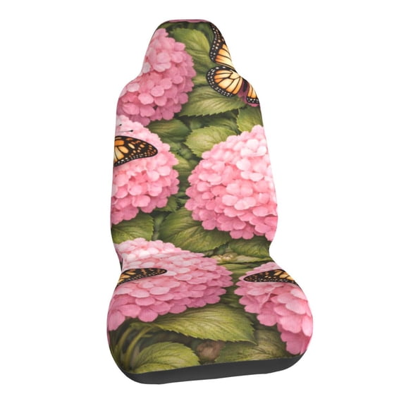 Monarch Butterfly Hydrangea Garden Car Seat Covers Stretch Car Seat Protectors Universal Fit