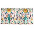 thumbnail image 7 of Yayeee Kitchen Curtains Tier Set of 2 Light Filtering 57"x36" Over Sink Window Panels, Abstract Floral, 7 of 7