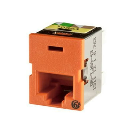 Ortronics Clarity Cat6a TracJack,T568A/B,8 pos, Orange 180 degree
