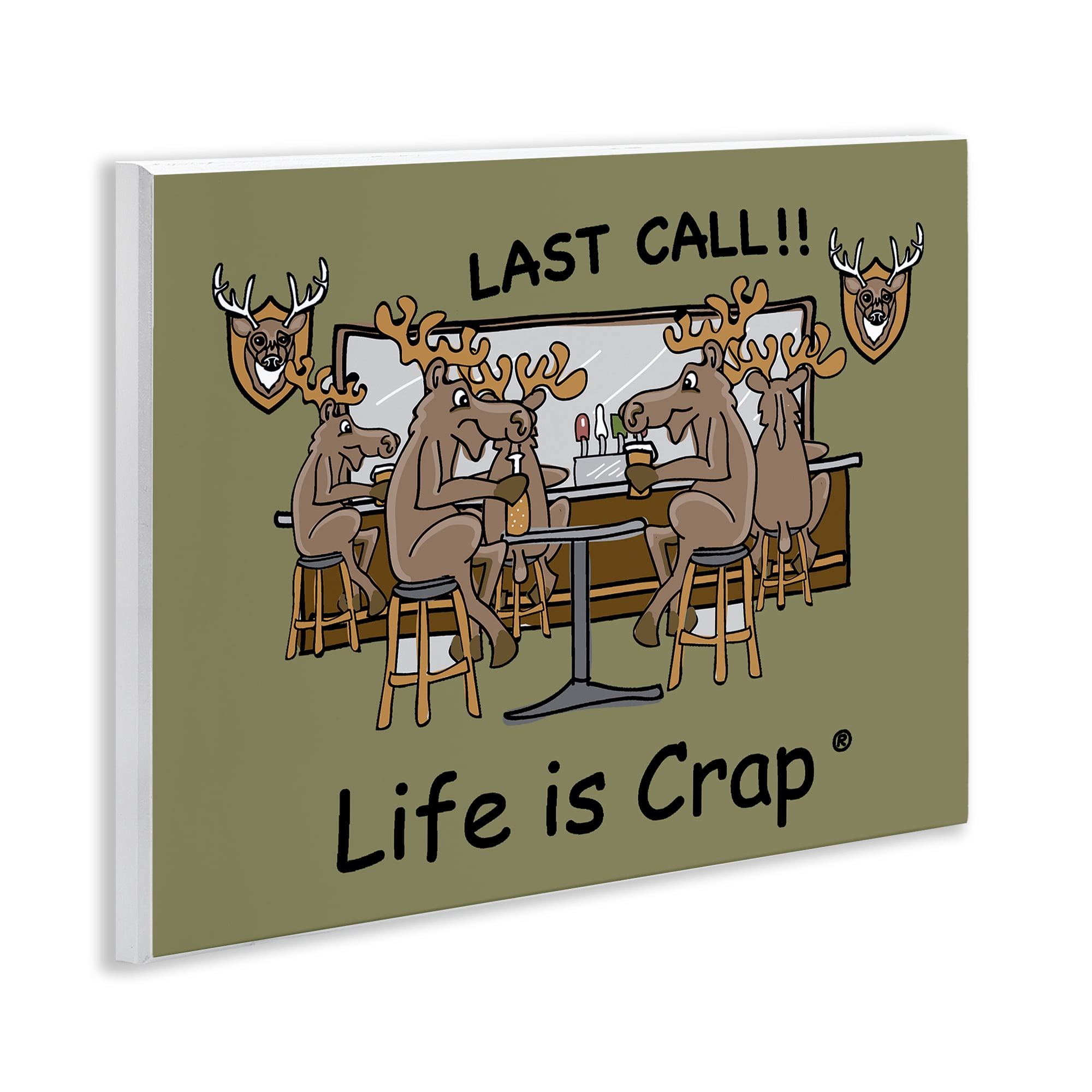 Stupell Industries Last Call at Bar Novelty & Humor Painting Unframed Art Print Wall Art, 14 x 11