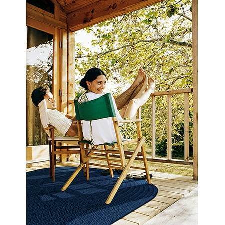 Gazebo Indoor/Outdoor Braided Rug, Navy