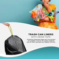 thumbnail image 4 of Pack of 25 Black Trash Can Liners with Draw Tape 37 x 42.5 Low Density Large Trash Bags 37 x 42 1/2 Thickness 1.4 Mil 45 Gallon Unprinted Poly Bags for Packing Disposing Waste, Wholesale Price, 4 of 8