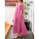 thumbnail image 2 of Summer New Long Version Sling Cotton Linen Simple Loose Pocket Round Neck Temperament Sleeveless Dress Women Dress for Women3XL Gao Jinjia LED, 2 of 2