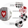 thumbnail image 3 of Valentine's Day Bathroom Shower Curtains with 12 Hooks Polyester Waterproof Shower Curtain for Stalls and Bathtubs Love Heart Romantic Black White Plaid Decorative Bathroom Curtain 72x72 Inches, 3 of 9