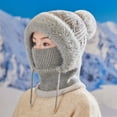 thumbnail image 2 of Niaviben Gifts for Women Warm Hats for Women Outdoor Cycling Cold-proof Ear Warm Cap Warm Ear Protection Knitted Hat Aviator Hat Knit Hat Face Mask for Gray 1 A, 2 of 4