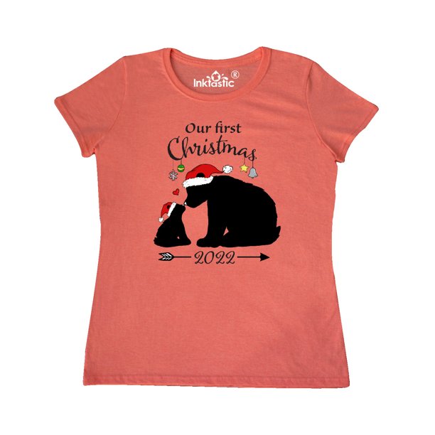 2022 Christmas Bear INKtastic Our First Christmas Bears in Santa Hats with Ornaments 2022