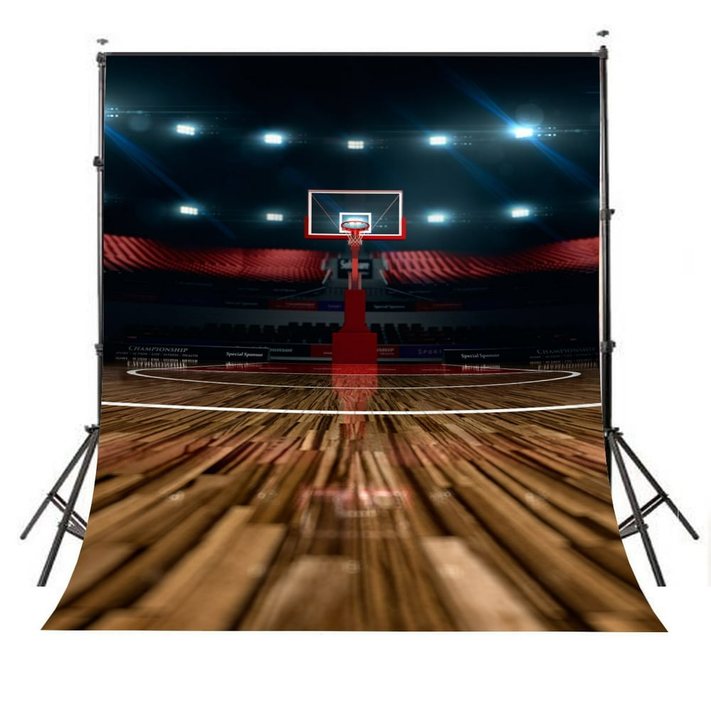 GreenDecor Polyster 5x7ft Basketball Court Background Indoor Scene