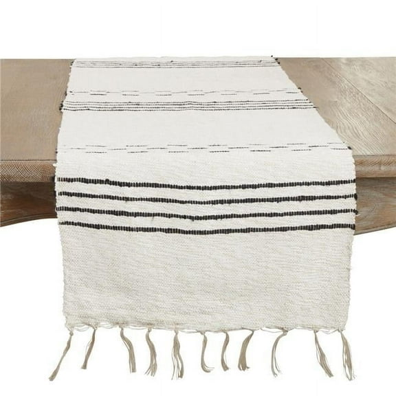 Saro Lifestyle Sleek Dash and Stripe Table Runner