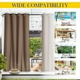 thumbnail image 2 of NICETOWN 2 Panels Outdoor Curtains for Patio Waterproof Top & Bottom Grommet & Back Tab, W52 x L95, Tan-Khaki, Blackout Outdoor Drapes with Rope for Fixed Windproof Keep Privacy & Warm for Porch, 2 of 8