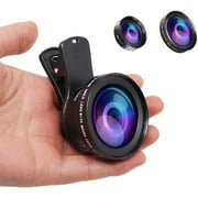JONGSUN Phone Camera Lens Kit, Pro 2 in 1 Universal 0.45x Wide Angle Lens, 15x Macro Lens, Compatible with iPhone