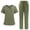 Army Green, variant on Scrub Sets for Women Solid Color V-Neck Short Sleeve Long Pants Nurse Uniform with Pock