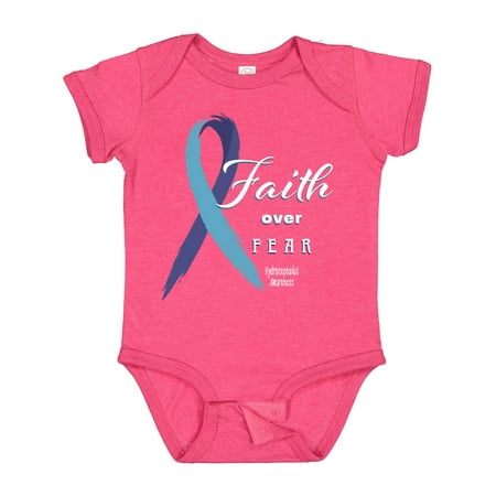 

Inktastic Faith over Fear Hydrocephalus Awareness with Blue Ribbon Gift Baby Boy or Baby Girl Bodysuit