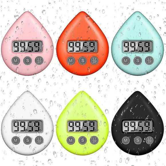 6pcs Shower Timer For Adults Kids,digital Waterproof Kitchen Timer Small Shower Clock Alar
