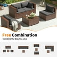 thumbnail image 2 of Techmilly Patio Furniture Sets, Modular Rattan Outdoor Patio Sectional Furniture Sofa Set, Wicker Patio Conversation Set for Backyard,5PCS, 2 of 7
