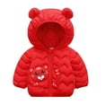thumbnail image 2 of Esaierr Toddler Ears Winter Coats Cartoon Down Jacket for Baby Boys Girls Puffer Jacket Outerwear with Hoods Padded Long Sleeve Cotton Coat for 9M-4Y, 2 of 5