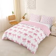 thumbnail image 3 of Erosebridal Cute Coquette Bowknot Queen Duvet Cover Set,Pink Cartoon Bows Bedding For Girls Kids 3 Pieces,No Comforter,Reversible, 3 of 6