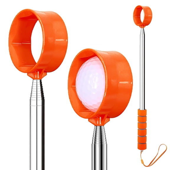 Golf Ball Retriever Telescopic, 9Ft Golf Ball Retriever for Water, Professiona Stainless Steel Ball Retriever Tool Golf, Light Weight Double Sided Golf Ball Grabber, Golf Accessories Gifts