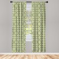 thumbnail image 3 of Floral Curtains 2 Panels Set, Vintage Geometric Lace Flower Circles Groovy Diagonal Stripes Grunge Design, Window Drapes for Living Room Bedroom, 56"W X 95"L, Multicolor, by Ambesonne, 3 of 5