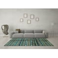 thumbnail image 3 of Ahgly Company Indoor Round Abstract Light Blue Modern Area Rugs, 3' Round, 3 of 4
