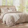 thumbnail image 4 of U by Bedsure Full Comforter Set Beige, Bed in a Bag Full Size Bedding, 7 Pieces Pinch Pleat All Season Comforter, 4 of 10