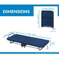 thumbnail image 3 of Nola Home Lit Pliant avec Matelas en Mousse, Lit d'Appoint pour Invités, Dossier Ajustable, Lit Portable avec Roues Verrouillables, 3 of 5