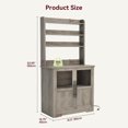 thumbnail image 2 of Kitchen Bakers Rack with Power Outlet,Coffee Bar Table 6 Tiers,Kitchen Microwave Stand,Microwave Oven Stand Pantry Hutch with Door,Storage Shelf Rack for Spices,Pots and Pans, 2 of 7
