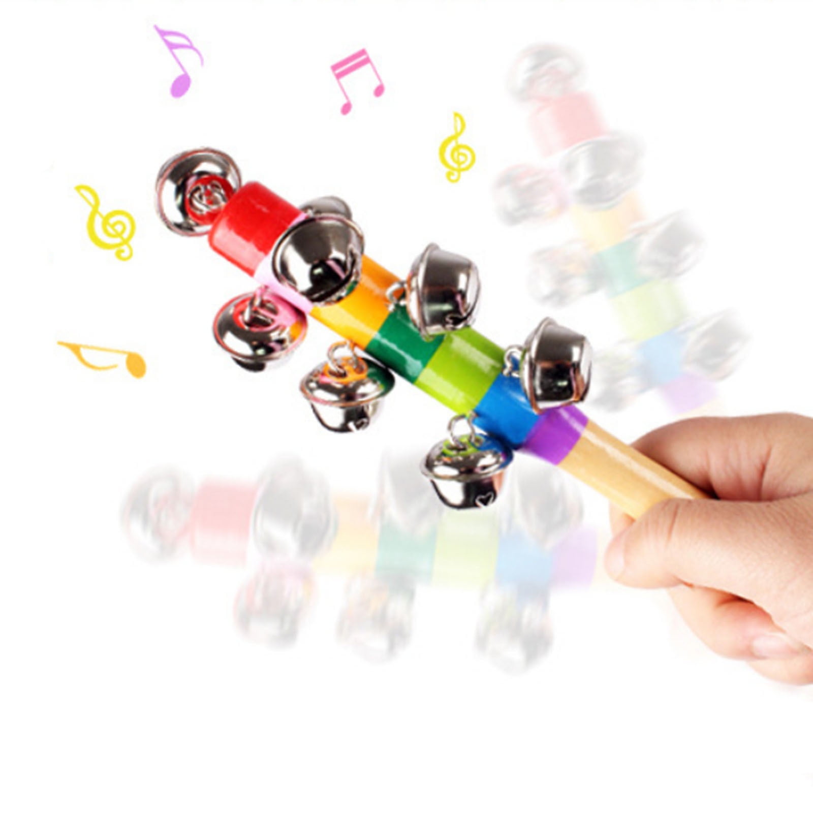 Wepro Wooden Colorful Rattles Rainbow Baby Early Education Educational ...