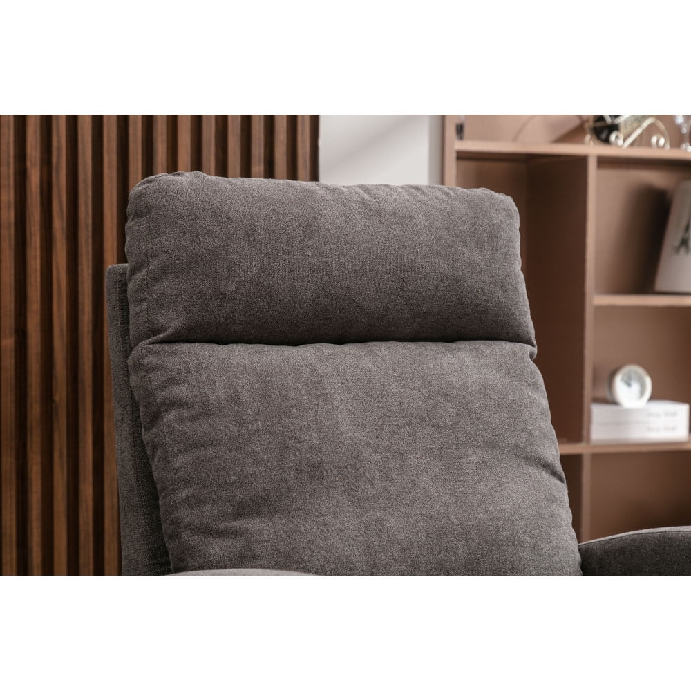 Upholstered Swivel Glider, Cosymart Rocking Chair for Nursery in Dark Grey, Modern Style One Left Bag
