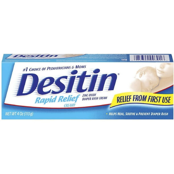 DESITIN Rapid Relief Diaper Rash Ointment, Creamy 4 oz (Pack of 4)