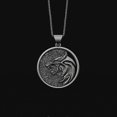 thumbnail image 4 of Witcher Geralt of Rivia Medallion White Wolf Necklace for Men Women Gift Mens Birthday Pendant Vintage Gwynbleidd, 4 of 5