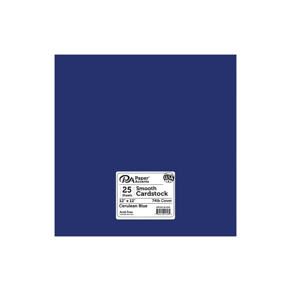 Cdstk Smooth 12x12 74lb 25pc Pk Dark Cerulean Blue