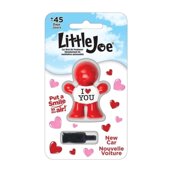 Little Joe 96410 I Love You New Car Scent Car Air Freshener Vent Clip, Fights Odors for up to 45 Days, Long-Lasting Freshness, Cute Car Odor Eliminator, Pack of 1