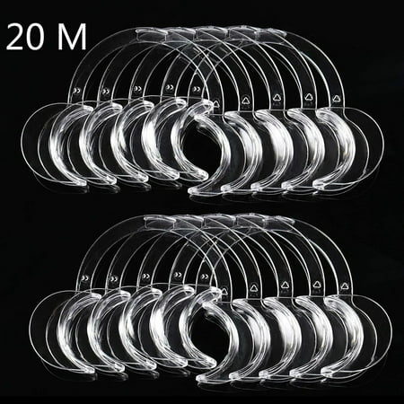 EZGO 20 Pcs Dental Cheek Retractor, Medium Size, C-shape Mouth Opener Transparent Mouth Lip Opener
