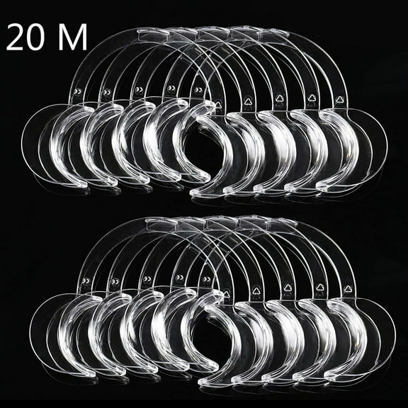EZGO 20 Pcs Dental Cheek Retractor, Medium Size, C-shape Mouth Opener Transparent Mouth Lip Opener