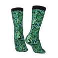 thumbnail image 3 of Goofa Monstera Leaves Printed Men's Crew Socks, Soft Durable Breathable Moisture-Wicking with Odor Control Cotton socks, 3 of 9